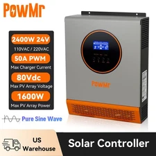 2400W 24V Solar Inverter Hybrid 110V/120V Off Grid 80A Charge Controller PV 80V