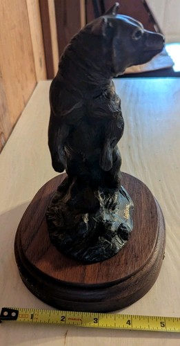 Grizzlybär Bronzeskulptur LeBlanc 1991 nummeriert 134/200 Bund Patrone - Bild 13 von 13