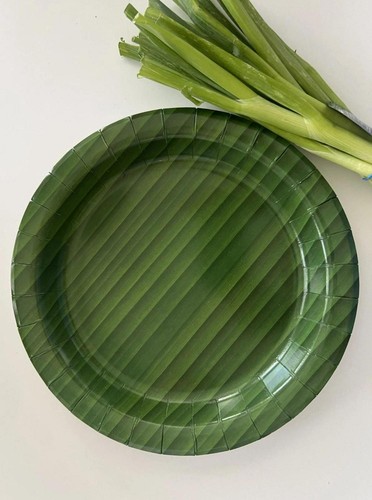 KAMAYAN 10" Paper Plates Banana Leaf Design Leak-Resistant Recyclable (10 Pcs) - Picture 7 of 7