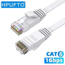 Cat 6 Ethernet Cable Flat Internet Network Cable White Computer LAN Cable Fast