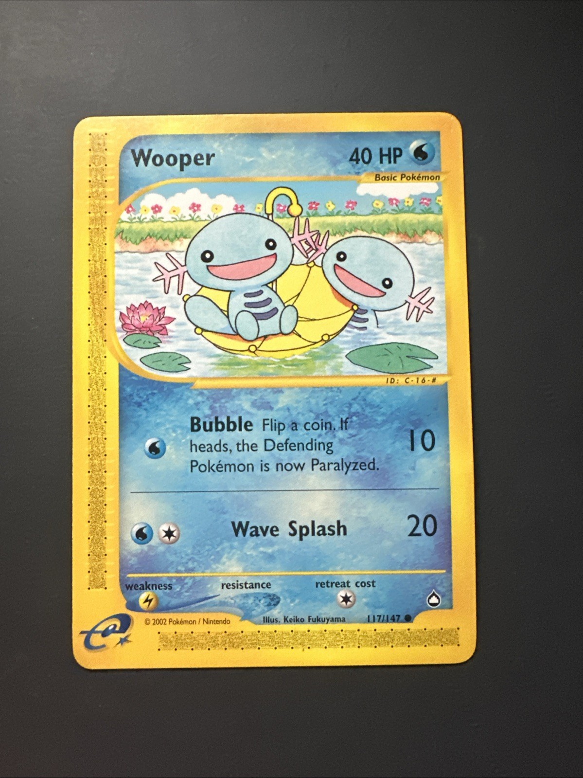 Pokemon Wooper 117/147 Aquapolis Ereader Vintage NM