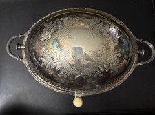 ATQ Roberts & Belk, Sheffield Silverplate Domed Roll Top Breakfast Warmer Dish