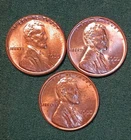 1955-P,D,S, Lincoln Wheat BRILLIANT RED UNCIRCULATED See Pics Nice Coin 3-lot