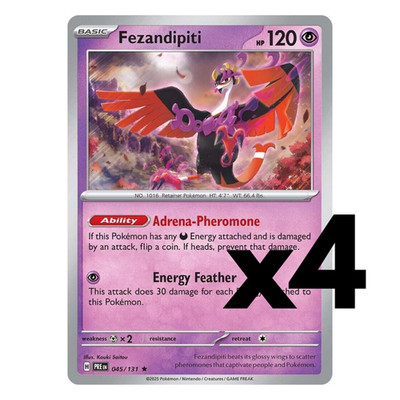 4x Fezandipiti - 045/131 - SV: Prismatic Evolutions (PRE) Pokemon Playset x4