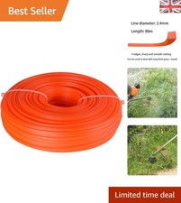 Heavy-Duty Strimmer Line 2.4mm x 86M Square - Orange Nylon for Tough Cutting 0.34 per metre