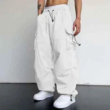 Men's Vintage Y2K Hip Hop Baggy Wide Leg Jogger Pants Casual Sweatpants