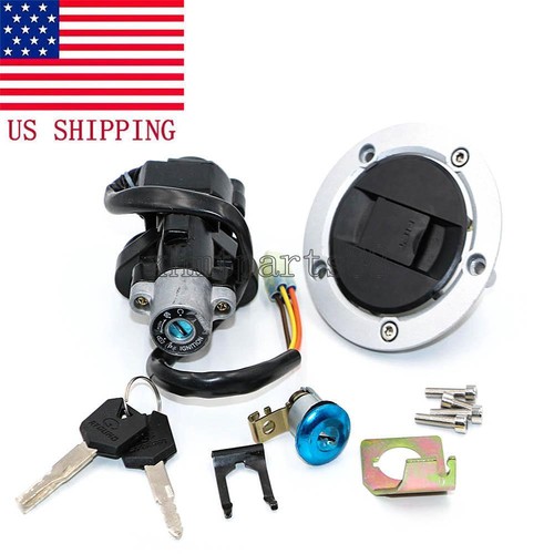 Ignition Switch & Gas Cap Lock Set For Kawasaki KLX250, KLX125, KL250 - Zinc Alloy, 2 Master Keys, 3-Piece Kit