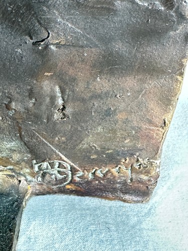 Bronze Skulptur Golfer Putter Brutalist Sport signiert H=34cm 2,65Kg - Bild 11 von 15