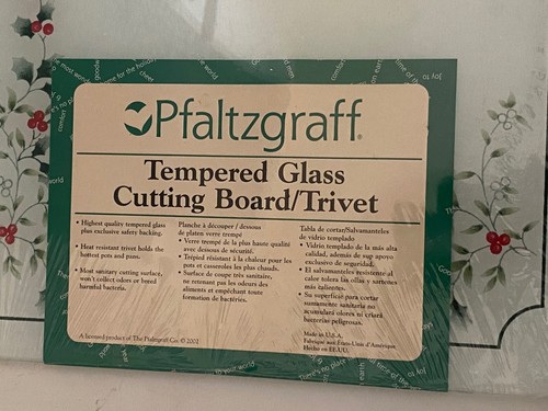 VTG NOS Pfaltzgraff Winterberry 15 x 12 Counter Saver/Glass Cutting Board USA - Picture 2 of 7