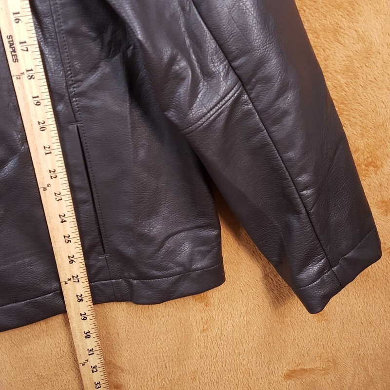 SEFR Jacket Mens XL Coffee Brown Button Up Faux Leather FRANCIS