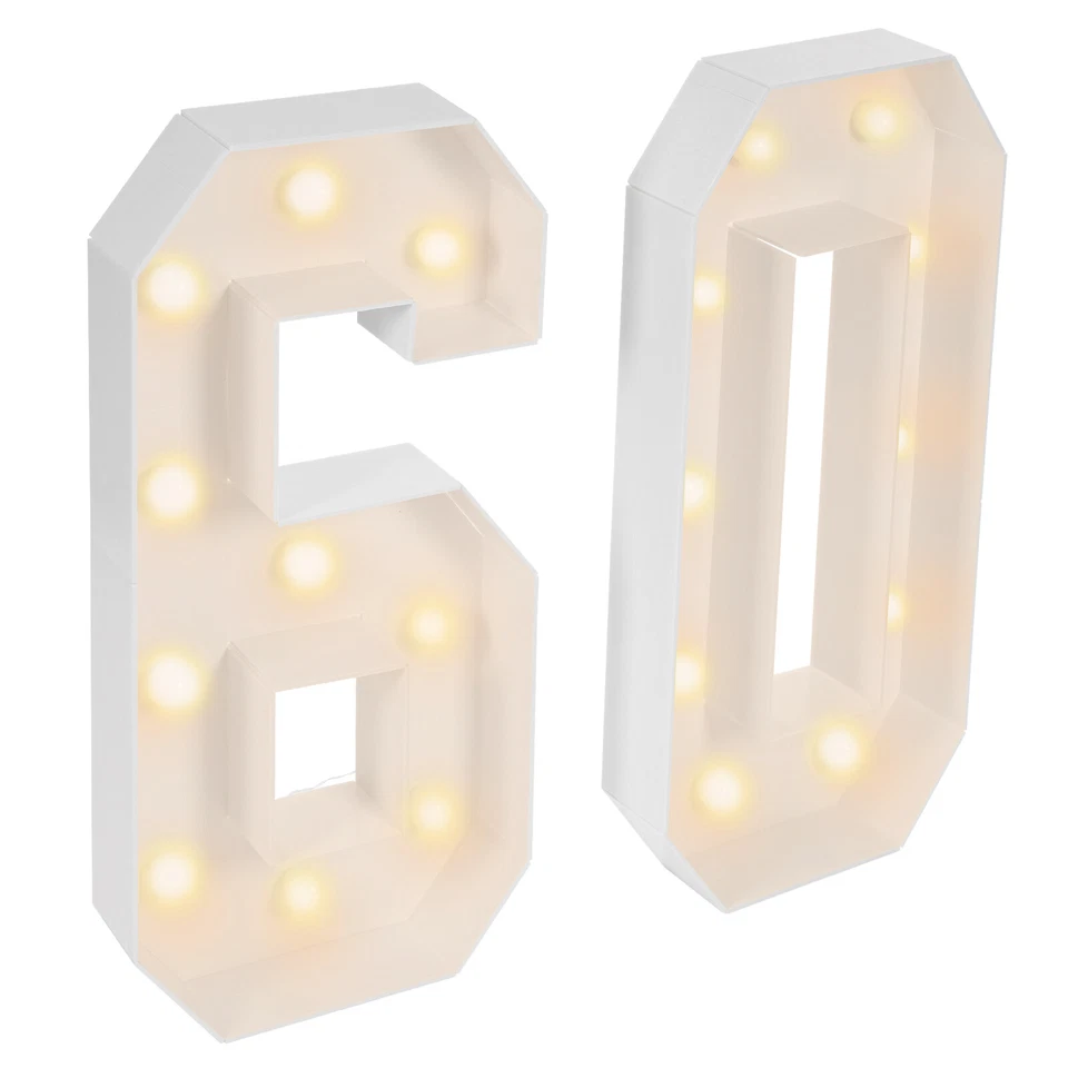 60 Light Up Numbers 60th Birthday Party Decoration Light Up Numbers Decorations - Image 4 of 4
