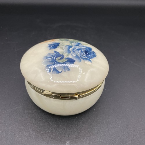 Vintage Alabaster blaue Rose aufklappbare Schmuckschatulle - Chicago Symphony Orchestra - Bild 6 von 8