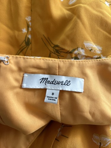 $178 Madewell Silk Wrap Maxi Dress Surplice Bodice Butterfly Garden Print Size 8 - Picture 6 of 10