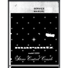 Marantz Model 3200 Stereo Control Console Service Manual 24 pages comb bound