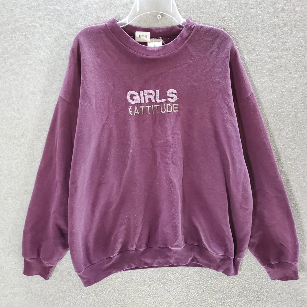 Ross Sportswear Women Sweatshirt XL Purple Y2K Embroidered Girls