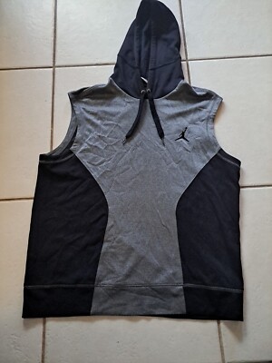 Vintage Nike Air Jordan Jumpman Sweater Short Sleeve Hoodie Gray Mens Size  XL