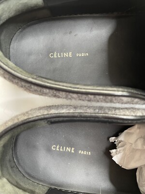 CÉLINE Old Celine Fall 2013 Grey Wool Felt Skate Shoes Slip CÉLINE Old Celine Fall 2013 Grey Wool Felt Skate Shoes Slip
