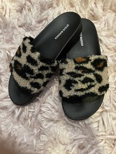 Steve Madden shear leopard slides NWOB