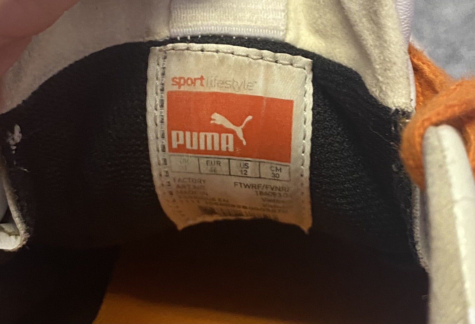 Used Puma Sport Lifestyle Spikeless Golf Shoes 12 Mens - White And Orange