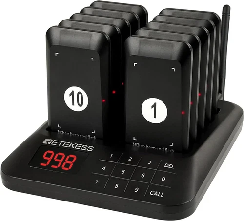 Retekess TD157 vibrierendes Pager-System, Summer für Restaurant, 984 Fuß große Reichweite, - Bild 1 von 12