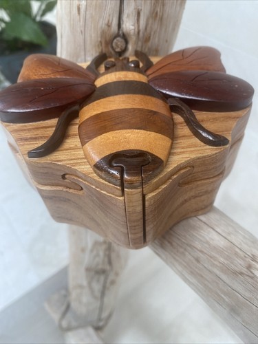 Bumble Bee - Wooden Puzzle Box Decorative Jewelry Trinket Box Handmade - Picture 2 of 6