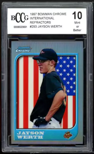 1997 Bowman Chrome International Refractors #293 Jayson Werth Rookie BGS BCCG 10