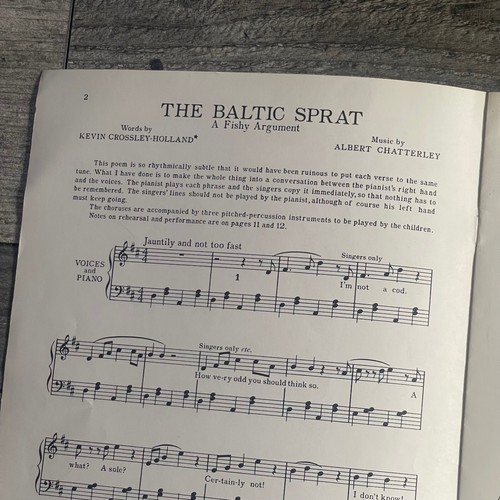 The Baltic Sprat A Fishy Argument Albert Chatterly NOVELLO Piano Sheet Music - Picture 4 of 4