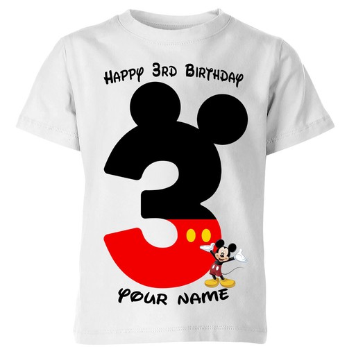 Camiseta Personalizada Mickey Mouse Niños Feliz Cumpleaños #P1#Or#A 2T1A1 - Imagen 2 de 14