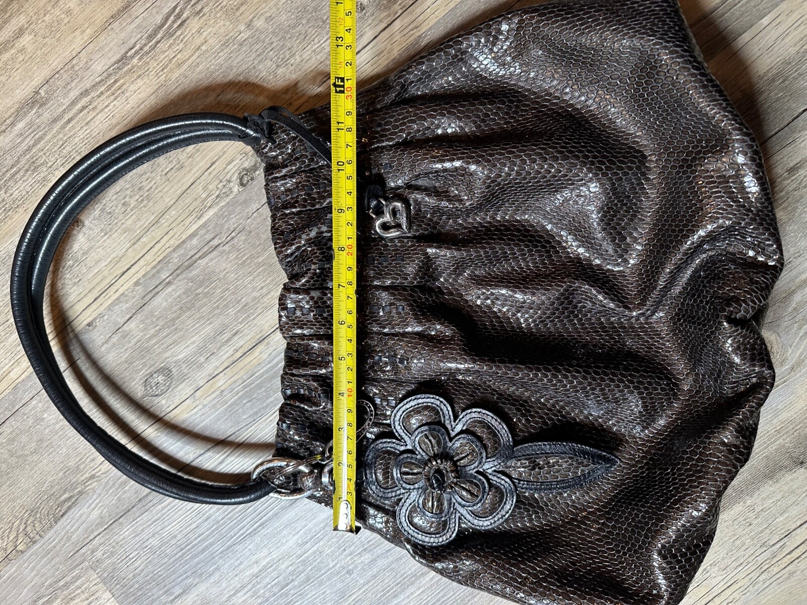 Brighton Breelan Python Embossed Leather Hobo Han… - image 8