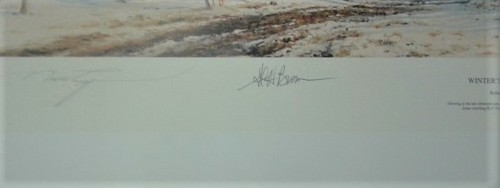 Winter's Welcome by Robert Taylor aviation art print signed by WWII B-17 Pilots - Picture 4 of 4
