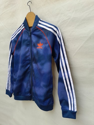 adidas SST Camo Track Jacket Boy's 10 11 Blue White Embroidered Logo Primgreen - Picture 4 of 12