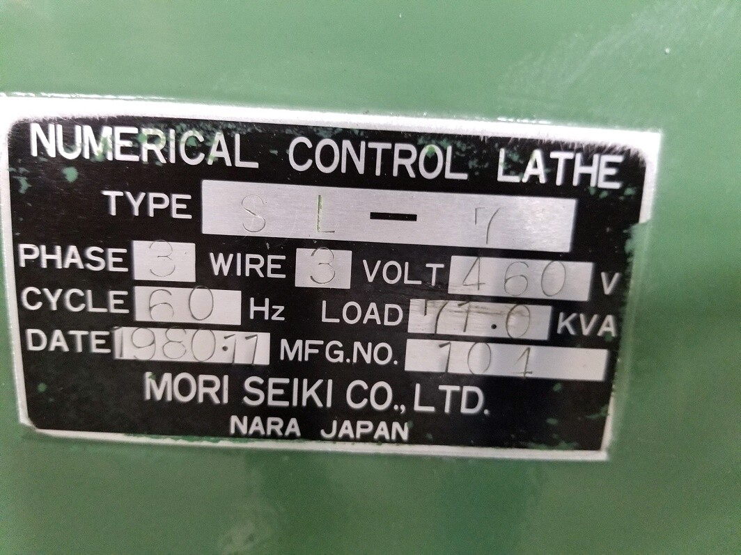 1980 Mori Seiki SL-7 Fanuc 6-TB 10-1.8KRPM CNC Lathe 32” 3 jaw