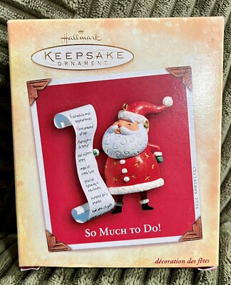 2004 Hallmark ￼Christmas Ornament - So Much to Do! - Santa with List