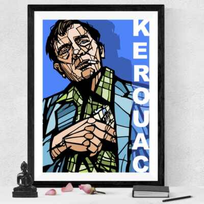 Jack Kerouac Kunstdruck, Archivqualität, Beat Generation, On the Road, Dichter