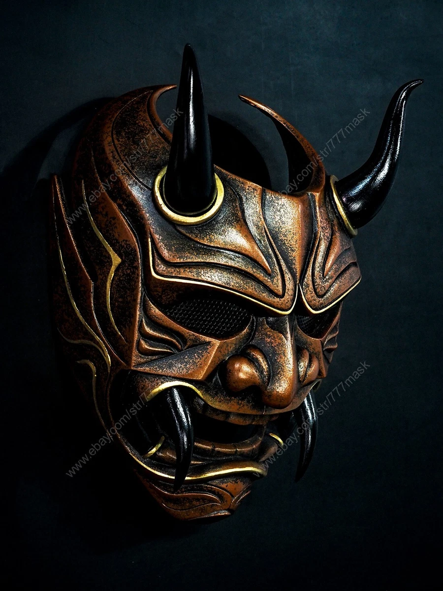 Máscara Samurai Media Cara – Protector Facial De Resina Para Cosplay Y Halloween, Disfraz Japonés Con Protección Para Nariz Y Dientes, Talla Única Para Adultos