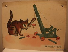 Planche scolaire Rémi e Colette,double face, chat/lapin,30cmx40cm
