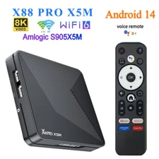 X88 Pro X5 TV Box Android 14 S905X5M 8K Wifi6 BT5.0 Voice Remote Media Player