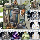 3D Cartoon Dinosaur Print Series Sleeping Blanket, Sofa Bed Sheet Blanket