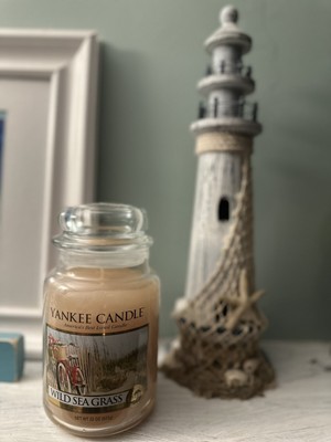 Yankee Candle Retired  WILD SEA GRASS Large 22 oz HTF New