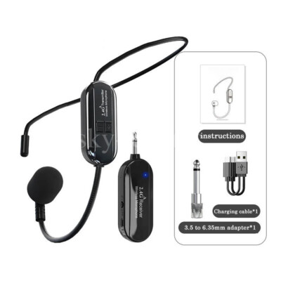 2 in 1 Wireless Microphone Headset Handheld Mic 164FT 50M Range Plug and Play