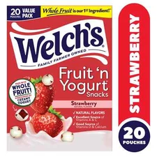 Welch's Fruit Snacks, Fruit 'n Yogurt Strawberry, 0.7oz, 20 Count
