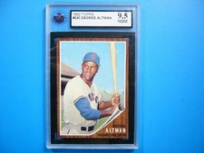 1962 TOPPS MLB BASEBALL CARD #240 GEORGE ALTMAN KSA 9.5 NGM SHARP+ '62 TOPPS GL