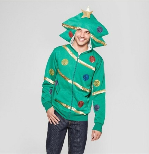 christmas tree zip up hoodie