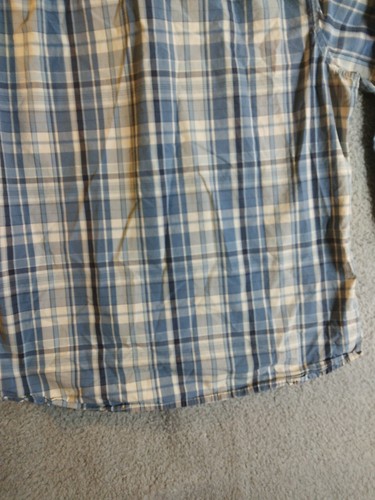 Banana Republic Long Sleeve Button Up Shirt Mens Large 16 -16 1/2 Blue Striped - Picture 11 of 12