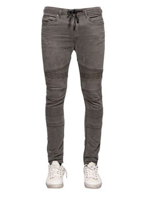 Men's Diesel Brand Fashion 0684T Bakari Ne Moto Biker Sweat Pants Jeans Grey