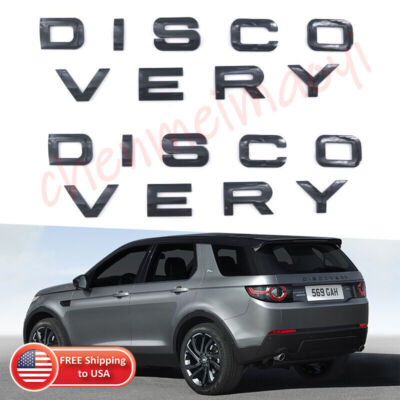 Black For LAND ROVER DISCOVERY Letters Badge Front Hood Rear Trunk Emblem