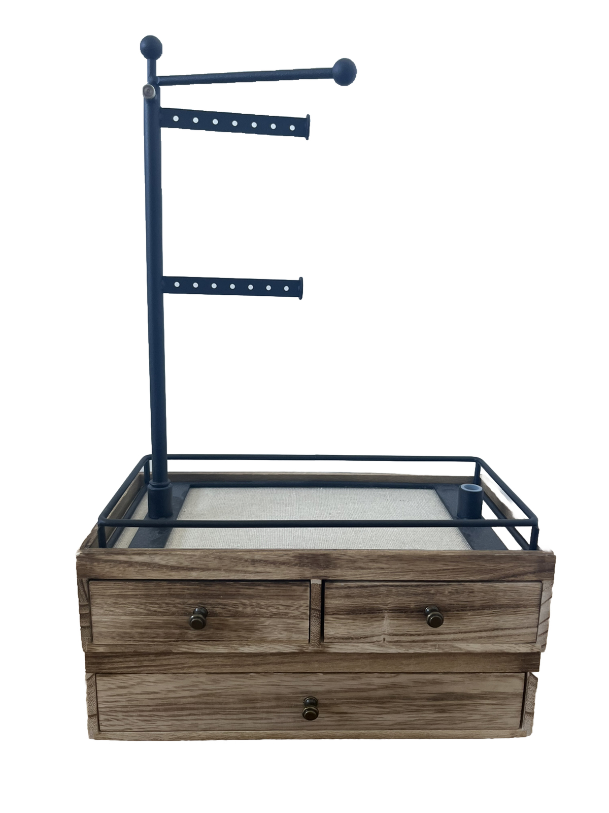 Segmented Jewelry Organizer with Drawers and Tree Stand for Efficient Storage-image