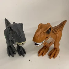 2 ZURU Robo Alive Attacking T-Rex Dinosaur Lot Robotic Pet Walking Roaring WORK