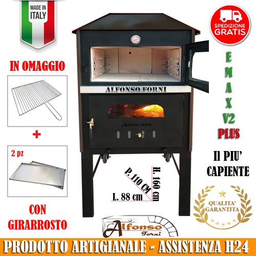 NON DISPONIBILE! Forno a legna portatile EMAX V2 PLUS CON GIRARROSTO 88 x  110 cm | eBay