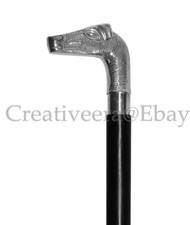 Brass Nautical Horse Handle Wooden Walking Stick Cane 37" Long Men/Father/Dad.